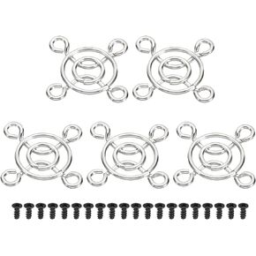 PATIKIL 35mm Fan Filter Grill with Screws, 5 Pack Chrome Plated Iron Frame Ventilator Grill Protector Mesh Dustproof Case Cover for Computer, Fan, Silver Tone