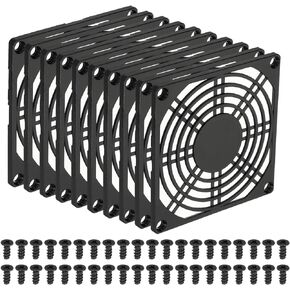 PATIKIL 92mm Computer Fan Filter Grill with Screws, 10 Pack ABS Plastic Frame Ventilator Grill Protector Mesh Dustproof Case Cover for Computer, Fan, Black