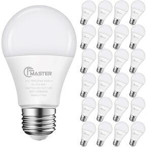 لمبة إضاءة LED A19، مصابيح إضاءة مكافئة 60 وات، ضوء نهاري 9 وات 5000 كلفن، 800 لومن، لمبة LED قابلة للتعتيم، قاعدة قياسية E26 للأماكن الداخلية والخارجية، قائمة ETL موفرة للطاقة، 6 عبوات