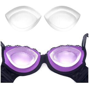 vipolish 1Pair Silicone Bra Inserts Invisible Enhancing Breast Pads Waterproof Clear Gel Push-up Enhancer Breast Molding Pads for Women Girls Bikini Swimsuit Sportswear