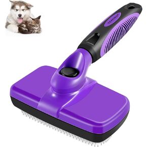 Dog Brush for Shedding Short Long Haired, Self Cleaning Slicker Brush for Cats & Animals. Pet Retractable Brushes for Large Medium Small. Removes Loose Fur, Undercoat, Mats Tangled Hair