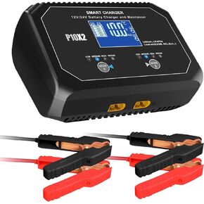 Haisito P10X2 2-Bank, 20A (10A/Bank) Smart Marine Battery Charger, 12V Waterproof Onboard Boat Charger, Battery Maintainer and Desulfator for AGM, Lithium (LiFePO4) and Deep-Cycle Batteries