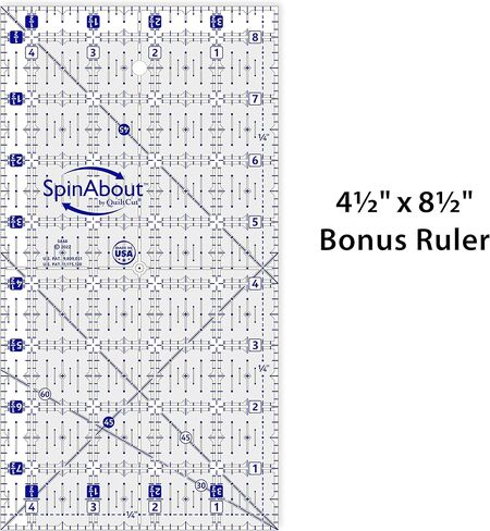 SpinAbout من QuiltCut مسطرة خياطة اللحف المضادة للانزلاق - مجموعة إضافية مربعة مقاس 20½ بوصة in Kuwait