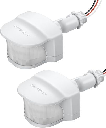 EDISHINE Outdoor Motion Sensor, 240° Detection Range & 60FT Detection Distance, 120V AC Replacement Motion Sensor, Dusk to Dawn Motion Sensor for Garage, Yard, Driveway, Porch, White, 2 Pack in Saudi Arabia
