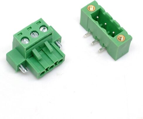 Oiyagai 10 Set 5.08mm Pitch Right Angle 4 Pin PCB Pluggable Terminal Blocks Connectors Green in Saudi Arabia