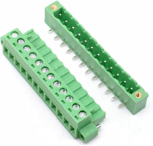 Oiyagai 10 Set 5.08mm Pitch Right Angle 4 Pin PCB Pluggable Terminal Blocks Connectors Green in Saudi Arabia