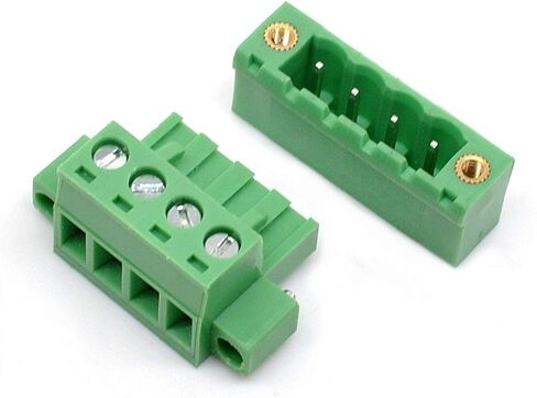 Oiyagai 10 Set 5.08mm Pitch Right Angle 4 Pin PCB Pluggable Terminal Blocks Connectors Green in Saudi Arabia