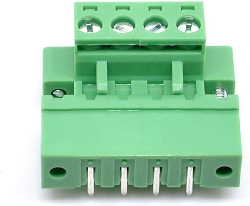 Oiyagai 10 Set 5.08mm Pitch Right Angle 4 Pin PCB Pluggable Terminal Blocks Connectors Green in Saudi Arabia