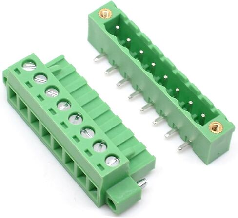 Oiyagai 10 Set 5.08mm Pitch Right Angle 4 Pin PCB Pluggable Terminal Blocks Connectors Green in Saudi Arabia