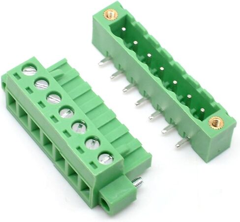 Oiyagai 10 Set 5.08mm Pitch Right Angle 4 Pin PCB Pluggable Terminal Blocks Connectors Green in Saudi Arabia