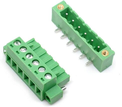 Oiyagai 10 Set 5.08mm Pitch Right Angle 4 Pin PCB Pluggable Terminal Blocks Connectors Green in Saudi Arabia