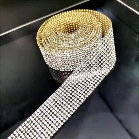 4PCS Bling Car Door Edge Guards Protector, Diamond Auto Side Door Anti-Collision Crash Strip Sticker, Crystals Vehicle Anti-Scratch Bumper Tape, Universal for SUV Truck Pickup (White) in Saudi Arabia