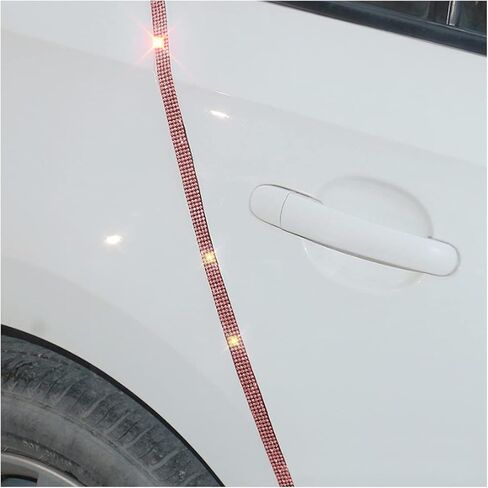 4PCS Bling Car Door Edge Guards Protector, Diamond Auto Side Door Anti-Collision Crash Strip Sticker, Crystals Vehicle Anti-Scratch Bumper Tape, Universal for SUV Truck Pickup (White) in Saudi Arabia