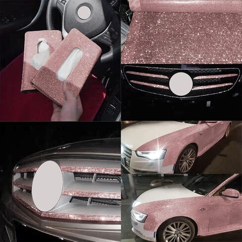 4PCS Bling Car Door Edge Guards Protector, Diamond Auto Side Door Anti-Collision Crash Strip Sticker, Crystals Vehicle Anti-Scratch Bumper Tape, Universal for SUV Truck Pickup (White) in Saudi Arabia
