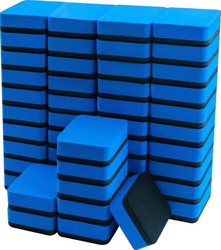 Dry Erase Erasers, 48 Pack Magnetic Whiteboard Dry Eraser Chalkboard Cleaner Board Wiper for Kids, Student, Classroom, Teacher Supplies, Home and Office (4-Color, 2 x 2 x 0.79 Inch) in Saudi Arabia