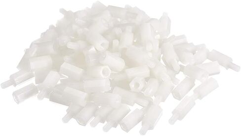 uxcell M3 18+6mm F/M Nylon Hex Standoff Spacer Screws PCB Pillar White 100 Pcs in Saudi Arabia