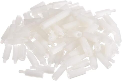 uxcell M3 18+6mm F/M Nylon Hex Standoff Spacer Screws PCB Pillar White 100 Pcs in Saudi Arabia