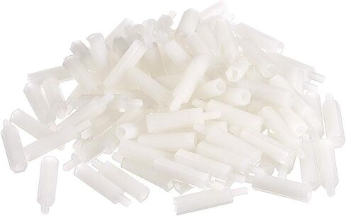 uxcell M3 18+6mm F/M Nylon Hex Standoff Spacer Screws PCB Pillar White 100 Pcs in Saudi Arabia