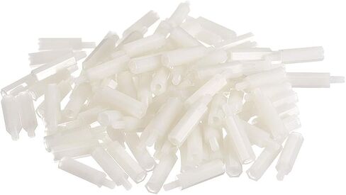 uxcell M3 18+6mm F/M Nylon Hex Standoff Spacer Screws PCB Pillar White 100 Pcs in Saudi Arabia