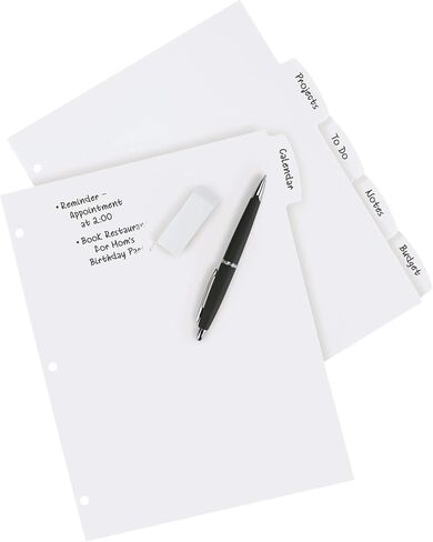 Avery Big Tab Write & Erase Durable Plastic Dividers for 3 Ring Binders, 5-Tab Set, White, 1 Set (16370) in Saudi Arabia