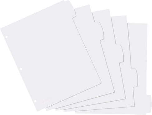 Avery Big Tab Write & Erase Durable Plastic Dividers for 3 Ring Binders, 5-Tab Set, White, 1 Set (16370) in Saudi Arabia