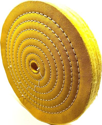 1 Pack Extra Thick Buffing Polishing Wheel 8 inch Yellow Treated Cotton Medium, 70 Ply – 1" Thick with 5/8 inch Arbor Hole for Bench Grinder – Ideal for Middle Step Buffing – Pack of 1 in Saudi Arabia