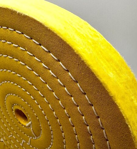 1 Pack Extra Thick Buffing Polishing Wheel 8 inch Yellow Treated Cotton Medium, 70 Ply – 1" Thick with 5/8 inch Arbor Hole for Bench Grinder – Ideal for Middle Step Buffing – Pack of 1 in Saudi Arabia