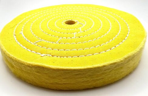1 Pack Extra Thick Buffing Polishing Wheel 8 inch Yellow Treated Cotton Medium, 70 Ply – 1" Thick with 5/8 inch Arbor Hole for Bench Grinder – Ideal for Middle Step Buffing – Pack of 1 in Saudi Arabia