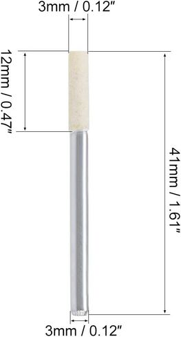 uxcell 14mm Wool Felt Mounted Points Cylinder Polishing Bits Burrs Buffing Wheels with 1/8" Shank 16 Pcs in Saudi Arabia