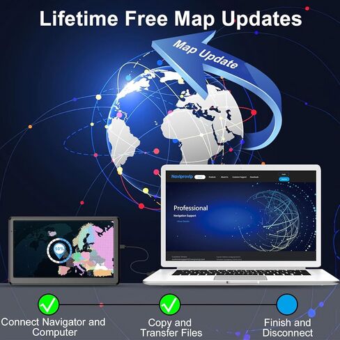 GPS Navigator لنظام ملاحة السيارة لسائقي الشاحنات التجارية GPS 2024 مع خريطة الولايات المتحدة/كاليفورنيا/MX غير المتصلة بالإنترنت، تحديث مجاني، توجيه صوتي، تنبيه القيادة، وحدة GPS محمولة بشاشة لمس 7 بوصة in Kuwait