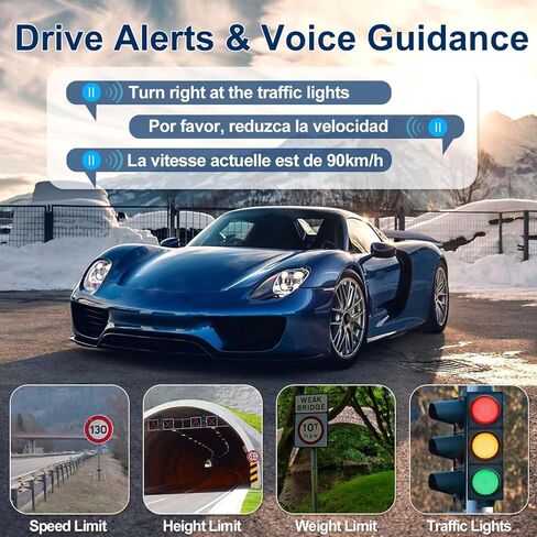 GPS Navigator لنظام ملاحة السيارة لسائقي الشاحنات التجارية GPS 2024 مع خريطة الولايات المتحدة/كاليفورنيا/MX غير المتصلة بالإنترنت، تحديث مجاني، توجيه صوتي، تنبيه القيادة، وحدة GPS محمولة بشاشة لمس 7 بوصة in Kuwait