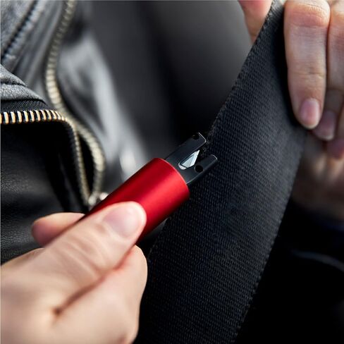 2-in-1 Car Window Breaker & Seat Belt Cutter - Emergency Car Escape/Safety Kit - Essential Car Accessories for Underwater, Fire Accidents (2, Red) in Saudi Arabia