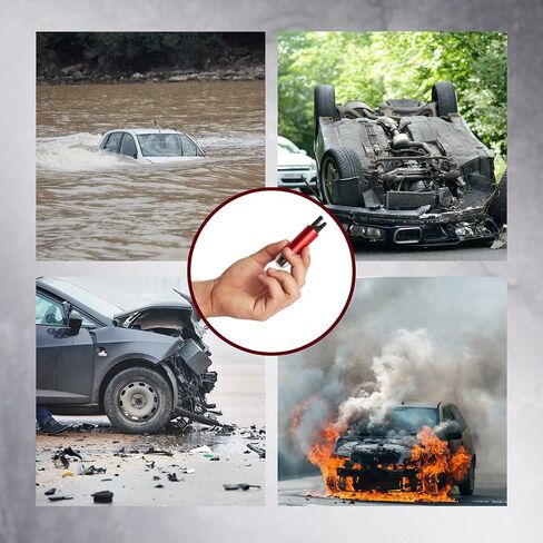 2-in-1 Car Window Breaker & Seat Belt Cutter - Emergency Car Escape/Safety Kit - Essential Car Accessories for Underwater, Fire Accidents (2, Red) in Saudi Arabia