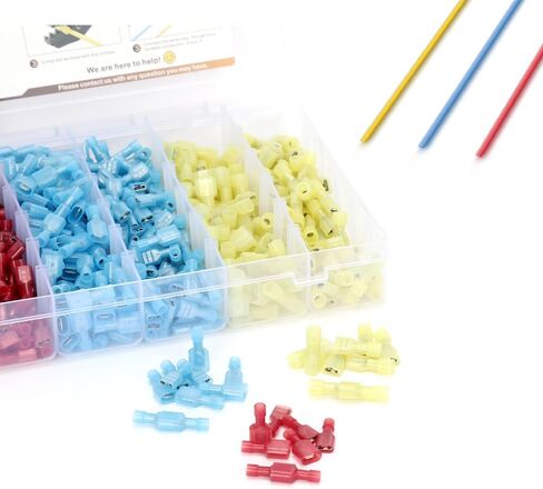 340Pcs Nylon Spade Quick Disconnect Connectors Kit, Electrical Fully-Insulated Male and Female Crimp Cold-Pressed Wire Terminals –with All-in-1 Tool (Wire Stripper + Crimper + Cutter) in Saudi Arabia