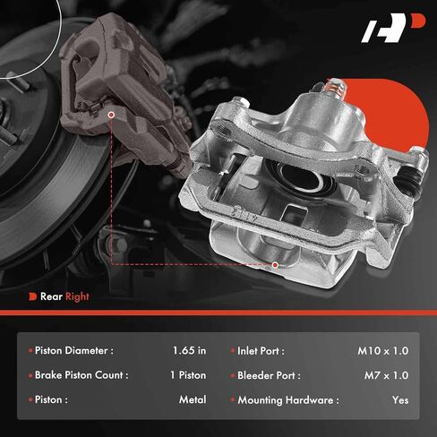 A-Premium Disc Brake Caliper Assembly with Bracket Compatible with Select Toyota Models - Highlander 2008 2009 2010 2011 2012 2013 - Rear Driver and Passenger Side, 2-PC Set in Saudi Arabia