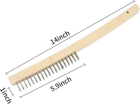 مجموعة فرش سلكية مكونة من 4 قطع، شعيرات من الفولاذ المقاوم للصدأ والنحاس والنايلون مع مقبض منحني لتنظيف الطلاء والأوساخ الصدأ وتنظيف عميق، 3 قطع 7 بوصات و1 قطعة 14 بوصة in Kuwait