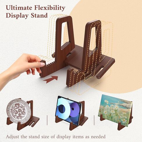 حامل عرض حامل لوحة محسّن مضاد للانزلاق من Teamkio، حامل عرض حامل قابل للتعديل، حامل إطار صورة من الخيزران، حامل عرض الكتب (6.5 بوصة) in Kuwait