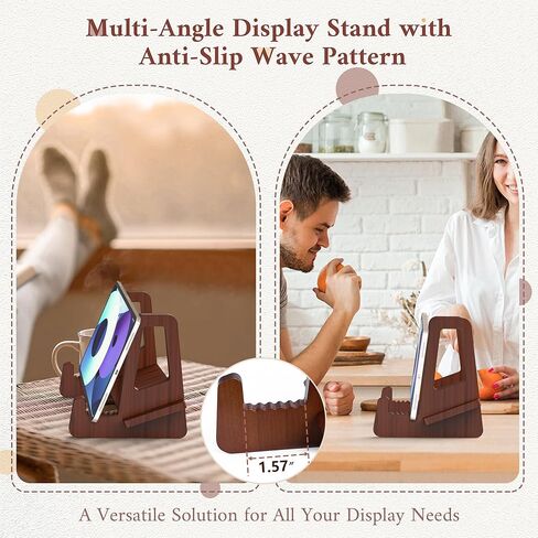 حامل عرض حامل لوحة محسّن مضاد للانزلاق من Teamkio، حامل عرض حامل قابل للتعديل، حامل إطار صورة من الخيزران، حامل عرض الكتب (6.5 بوصة) in Kuwait