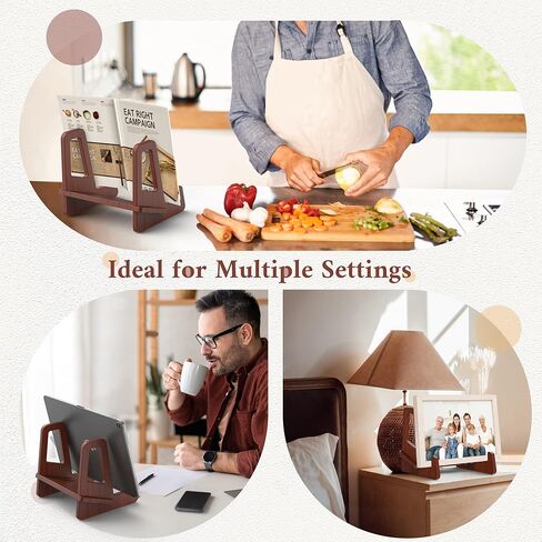 حامل عرض حامل لوحة محسّن مضاد للانزلاق من Teamkio، حامل عرض حامل قابل للتعديل، حامل إطار صورة من الخيزران، حامل عرض الكتب (6.5 بوصة) in Kuwait