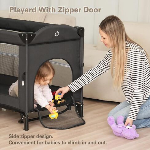5 in 1 Baby Bassinet Beside Sleeper, Pack and Play Bassinet , Beside Sleeper for Newborn to Toddlers,Multifunction Portable Playard with Bassinet Crib,Soft Toys,Waterproof Sheet,Diaper Changer. in Saudi Arabia