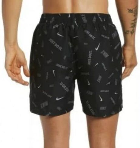 Nike Mens ‘Just Do It’ Beach Running Shorts Black L in Saudi Arabia