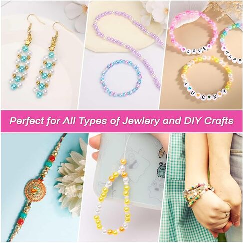 2240Pcs Colored Pearl Beads in 28 Colors for Jewelry Making - 6mm Round Shiny Beads for Bracelets, Crafts and Jewelry in Kuwait