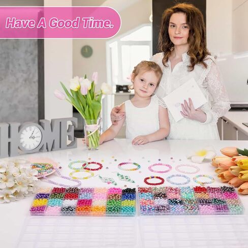 2240Pcs Colored Pearl Beads in 28 Colors for Jewelry Making - 6mm Round Shiny Beads for Bracelets, Crafts and Jewelry in Kuwait