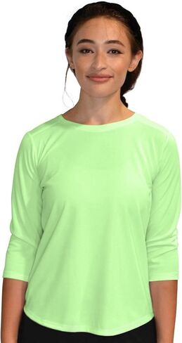 Kosher Casual Women's Modest Running Athletic Tech Fabric 3-4 Sleeve T-Shirt in Kuwait