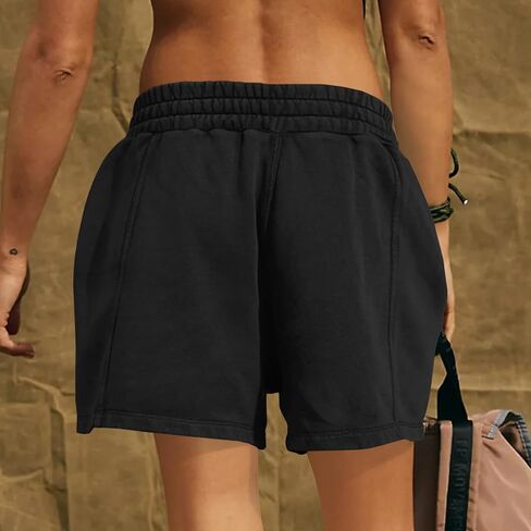 Fisoew Women's Sweat Shorts High Waisted Athletic Shorts Summer Casual Drawstring Loose Lounge Shorts with Pockets in Saudi Arabia
