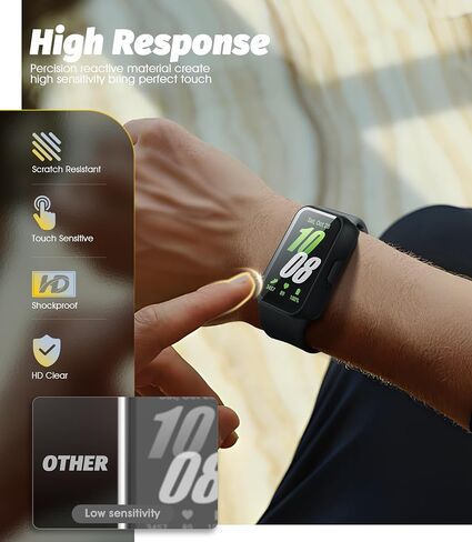 (عبوة واحدة) NEWZEROL متوافقة مع حافظة ساعة Samsung Galaxy Fit3، غطاء وجه واقٍ بإطار من البولي كربونات، واقي شاشة مدمج من الزجاج المقوى، مقاوم للخدش وممتص للصدمات - أسود مطفي in Kuwait