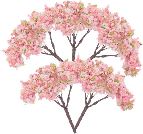 HOMSFOU 8pcs Blossom Cherry Tree Scenery Miniature Bush Trees for Model Train Railway Architecture Diorama DIY Scenery Landscape Decor in Saudi Arabia
