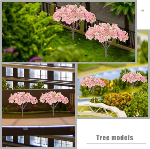 HOMSFOU 8pcs Blossom Cherry Tree Scenery Miniature Bush Trees for Model Train Railway Architecture Diorama DIY Scenery Landscape Decor in Saudi Arabia