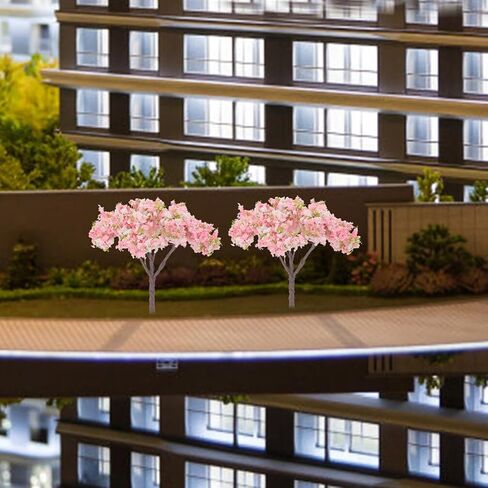 HOMSFOU 8pcs Blossom Cherry Tree Scenery Miniature Bush Trees for Model Train Railway Architecture Diorama DIY Scenery Landscape Decor in Saudi Arabia