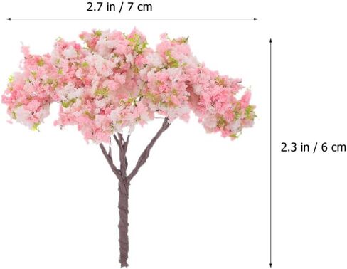 HOMSFOU 8pcs Blossom Cherry Tree Scenery Miniature Bush Trees for Model Train Railway Architecture Diorama DIY Scenery Landscape Decor in Saudi Arabia